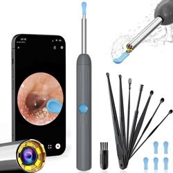 Ear Wax Removal, Ear Cleaner with Camera with 1080P, Ear Wax Removal Tool with 6 LED Light Black